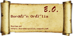 Bordán Orália névjegykártya